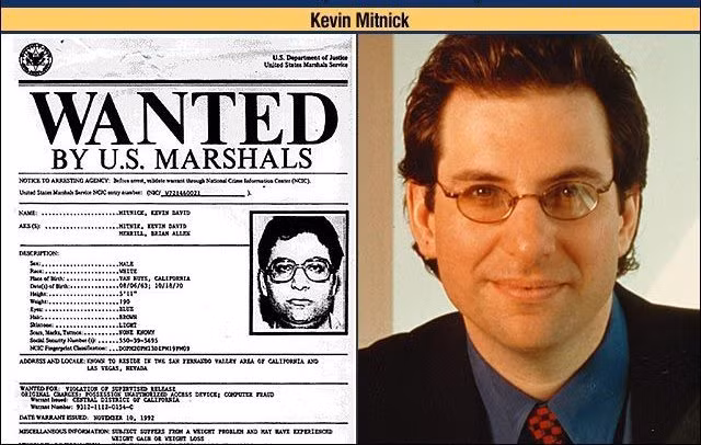 Kevin Mitnick - tội phạm an ninh mạng đầu tiên bị FBI truy nã.