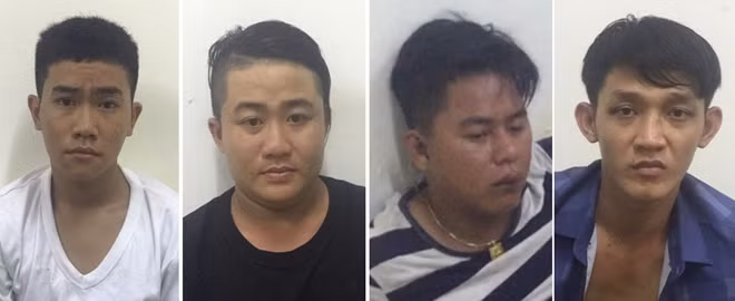 Một số đối tượng trong băng cướp Hùng “cầy” bị Đội CSHSĐN Hướng Nam bắt giữ.