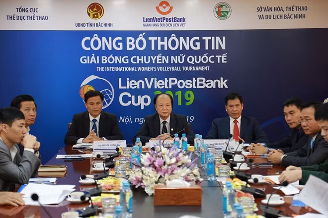 Buổi họp báo công bố Giải bóng chuyền quốc tế Cúp Lienvietpostbank 2019.