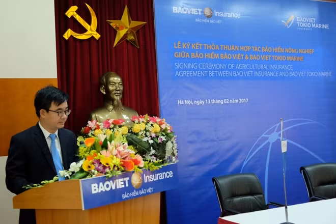 Ông Nguyễn Quang Hưng - Phó Tổng Giám đốc TCT Bảo hiểm Bảo Việt phát biểu khai mạc tại buổi lễ.