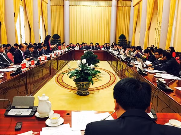 Quang cảnh buổi họp báo.