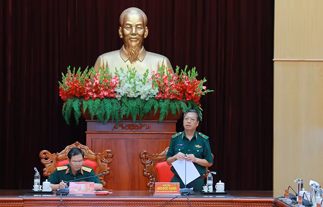 Thiếu tướng Bùi Đức Hạnh, phát biểu kết luận Hội Nghị.
