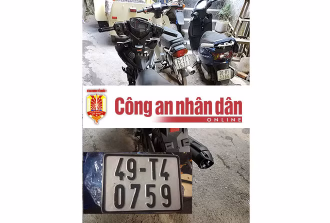 Xe máy trộm cắp và BKS giả là phương tiện gây án. Xe máy trộm cắp và BKS giả là phương tiện gây án.