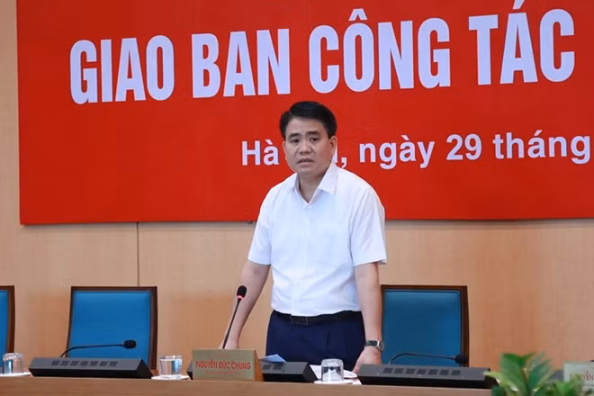 Chủ tịch UBND TP Hà Nội Nguyễn Đức Chung phát biểu chỉ đạo tại Hội nghị.