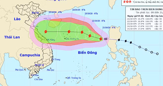 Bão số 8 được dự báo không mạnh nhưng vẫn gây mưa cho miền Trung.
