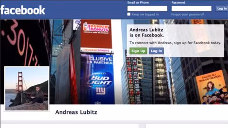 Trang Faecbook của cơ phó Andreas Lubitz. (ảnh: Reuters).