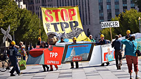 Biểu tình chống TPP tại Mỹ.