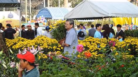 Hàng ngàn người chen chân mua, bán hoa ở chợ hoa Trung tâm TP. Đông Hà