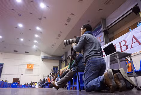 Phóng viên tác nghiệp tại Giải đấu.