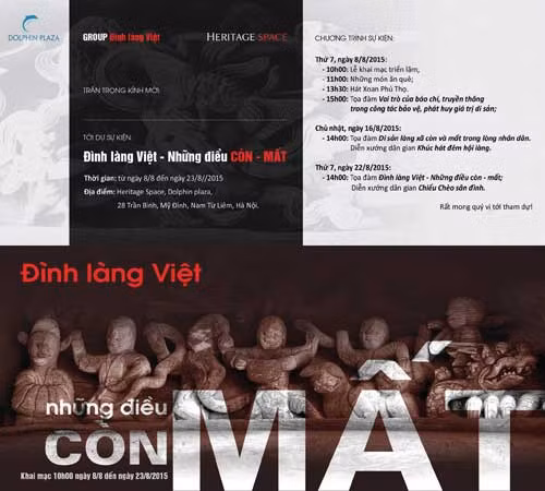 Triển lãm “Đình làng Việt - Những điều còn mất” sẽ được diễn ra từ ngày 8/8 tới 23/8 tại Heritage Space.