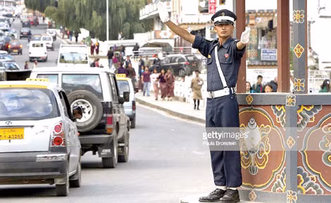Cảnh sát giao thông Bhutan.