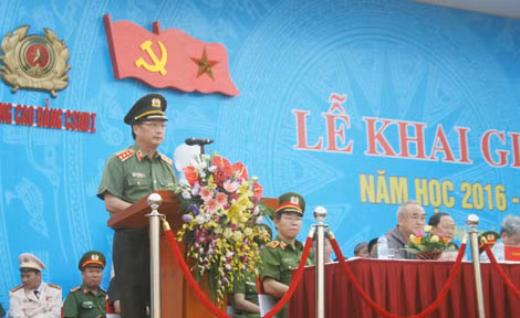 Thượng tướng Nguyễn Văn Thành, Thứ trưởng Bộ Công an phát biểu chỉ đạo.