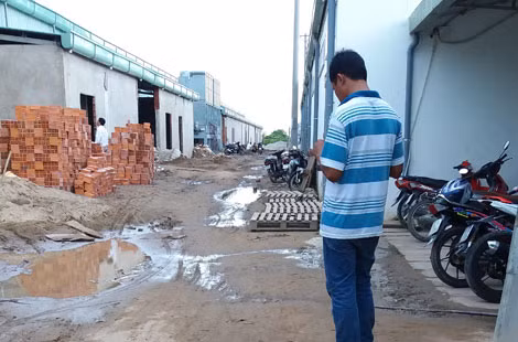 Công trình, nơi em Bảo bị tai nạn tử vong. Công trình, nơi em Bảo bị tai nạn tử vong.