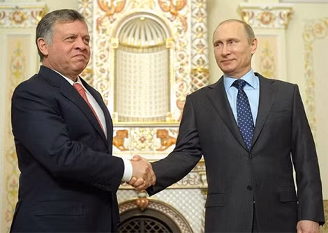 Vua Jordani Abdullah II gặp Tổng thống Nga Putin tại Điện Kremlin, tháng 9/2014.