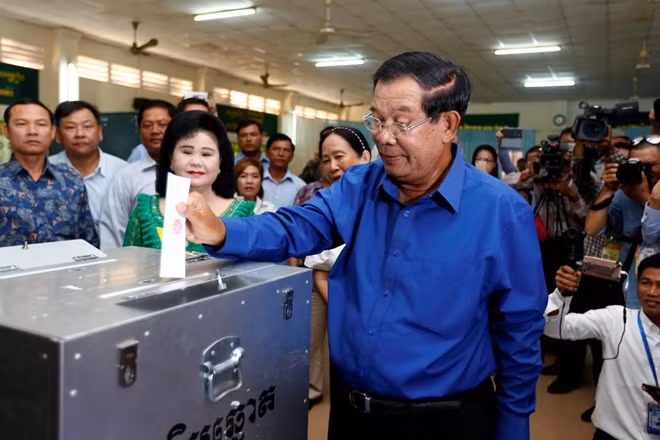 Đảng Nhân dân Campuchia (CPP) cầm quyền của ông Hunsen thắng áp đảo tại cuộc bầu cử Quốc khội khóa VI. Nguồn: Reuters.