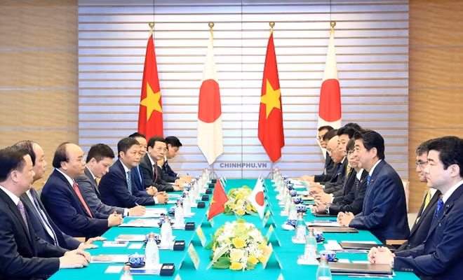 Thủ tướng Nguyễn Xuân Phúc hội đàm với Thủ tướng Nhật Bản Shinzo Abe