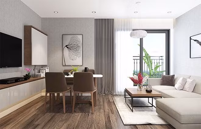 Phòng ngủ hoàn thiện nội thất hiện đại, khách hàng chỉ việc xách vali vào ở.