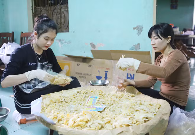Mứt gừng Kim Long được đóng gói đưa đi tiêu thụ khắp mọi miền đất nước.