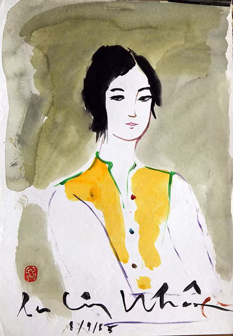 Chân dung màu nước.