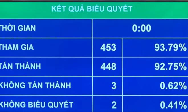 Các đại biểu thông qua Nghị quyết