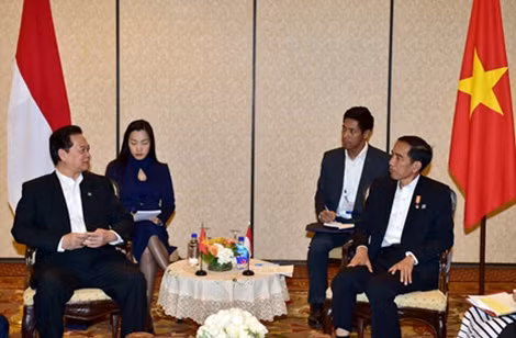 Thủ tướng Nguyễn Tấn Dũng và Tổng thống Indonesia Joko Widodo. Ảnh: VGP/Nhật Bắc