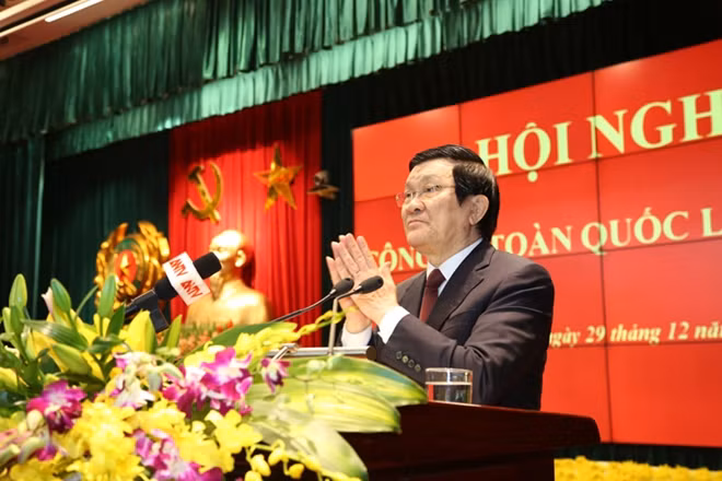 Chủ tịch nước Trương Tấn Sang phát biểu tại hội nghị.