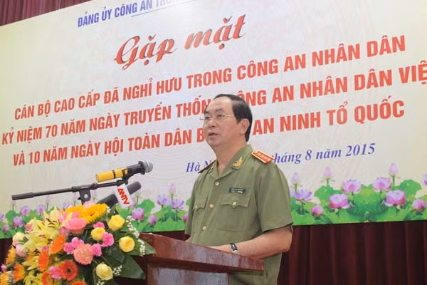 Đại tướng Trần Đại Quang phát biểu tại buổi gặp mặt.