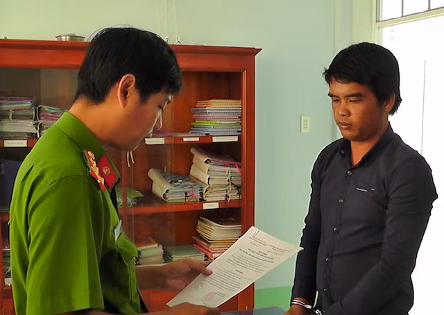 Nghi phạm tại cơ quan điều tra.