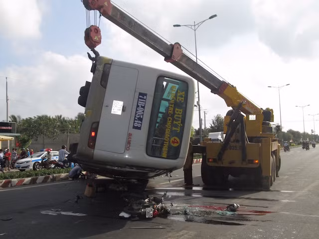 Hiện trường vụ tai nạn.