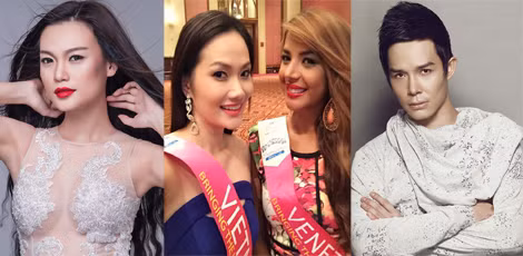 Người đẹp thi ''chui'' Cao Thùy Linh, người đẹp thi ''chui'' Diệu Linh và Nathan Lee.