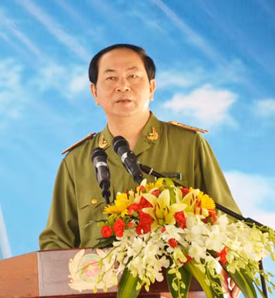 Bộ trưởng Trần Đại Quang phát biểu tại lễ khánh thành Trụ sở làm việc Cục A70, A71-Tổng Cục An ninh.