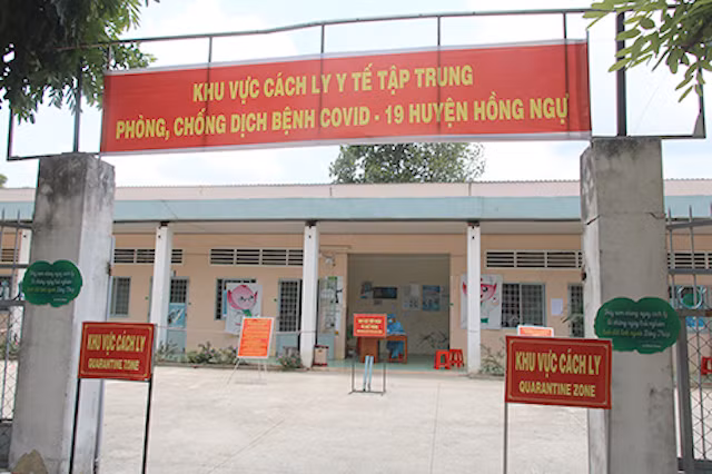 Trung tâm Y tế huyện Hồng Ngự, nơi cách ly bệnh nhân dương tính với COVID-19.