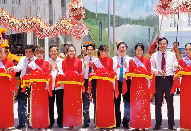 Phó Thủ tướng Vũ Đức Đam dự lễ khánh thành tổ hợp năng lượng tái tạo điện gió - điện mặt trời.