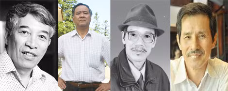 Từ trái qua: Các nhà văn Phạm Quang Long, Nguyễn Đăng An, Nguyễn Thế Tường và Bùi Việt Thắng.