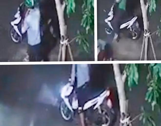 Hình ảnh vụ cướp được một camera nhà dân trên đường ghi lại