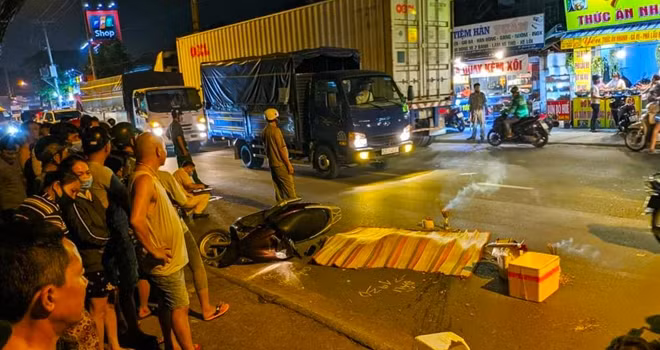 Hiện trường vụ va chạm khiến anh K tử vong tại chỗ