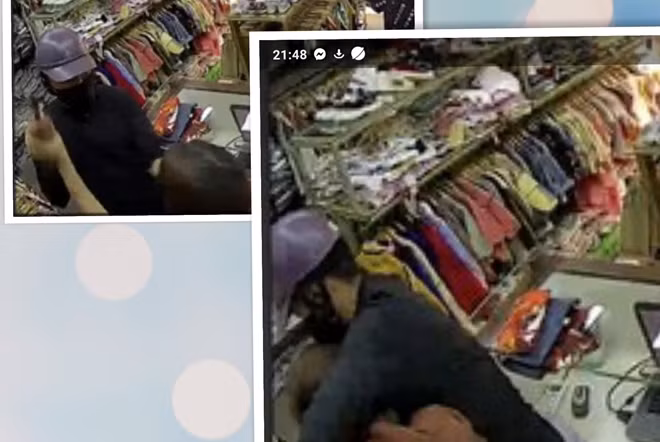 Hình ảnh vụ cướp bị camera shop quần áo ghi lại