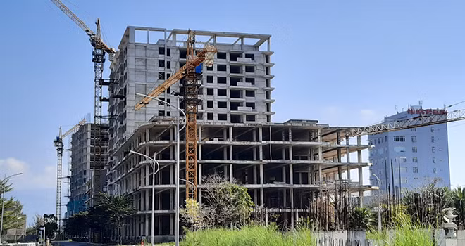 Hiện trạng ở dự án 29ha Khu nhà phố và biệt thự bờ biển Thanh Bình. Ảnh: CTV.