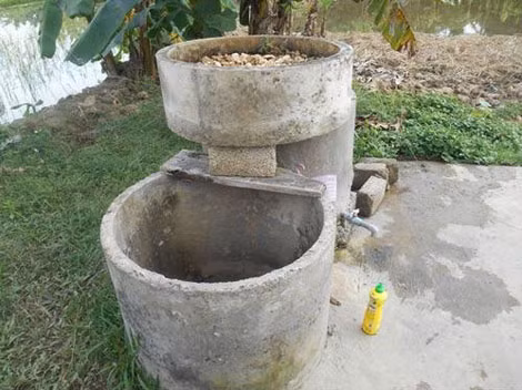 Giếng nước – nơi phát hiện thi thể cháu Đạt.