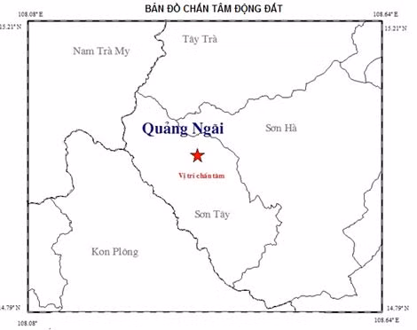 Vị trí nơi xảy ra động đất Vị trí nơi xảy ra động đất