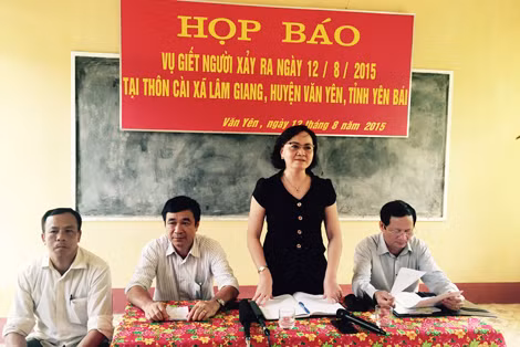 18h00: Họp báo thông tin chính thức về vụ thảm án: Bà Phạm Thị Thanh Trà, Phó Bí thư Tỉnh ủy, Chủ tịch UBND tỉnh Yên Bái chủ trì cuộc họp báo.