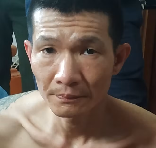 Đối tượng Trần Quang Phong tại thời điểm bị bắt giữ.