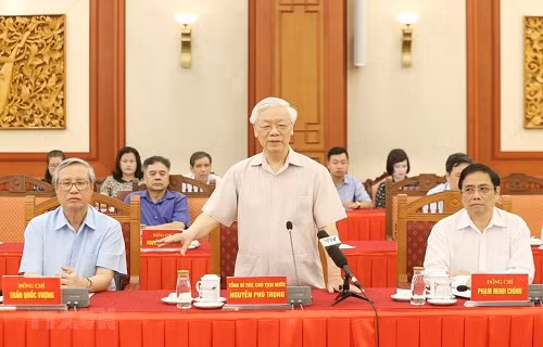 Tổng Bí thư, Chủ tịch nước Nguyễn Phú Trọng phát biểu tại hội nghị - Ảnh: TTXVN