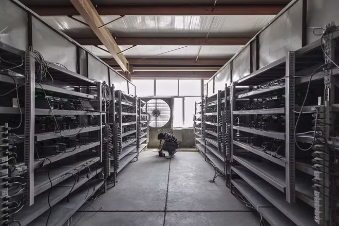Một “trang trại” đào bitcoin ở Ordos, Nội Mông, Trung Quốc.