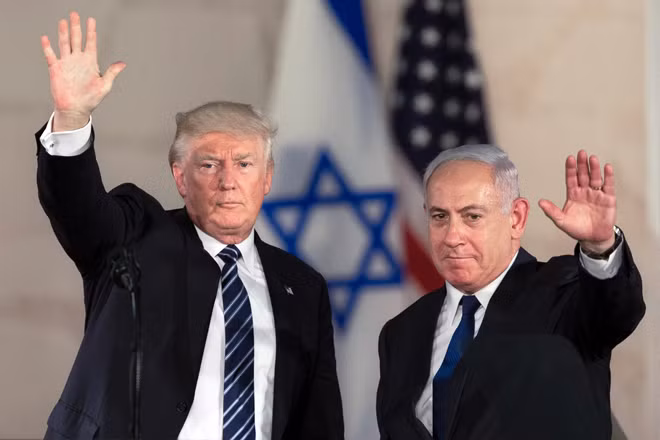 Tổng thống Mỹ Donald Trump (trái) và Thủ tướng Israel Benjamin Netanyahu.