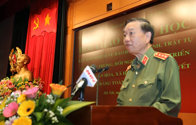 Bộ trưởng Tô Lâm phát biểu khai mạc Hội thảo.