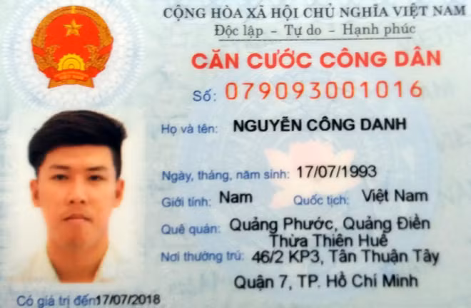 Thẻ căn cước công dân của Danh.