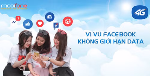 Lướt Facebook thả ga với data tốc độ cao không giới hạn dung lượng trên nền tảng 4G của MobiFone.