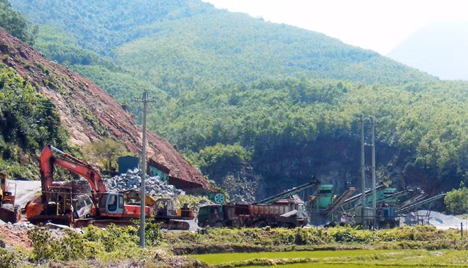 Khu vực mỏ đá Khe Diều, xã Lộc Thủy, huyện Phú Lộc - nơi xảy ra vụ mất trộm hơn 4.700 kíp nổ.