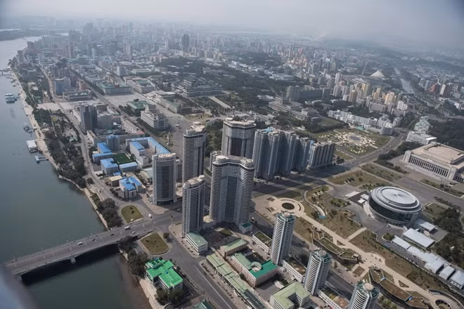 Thành phố Pyongyang nhìn từ trên cao.